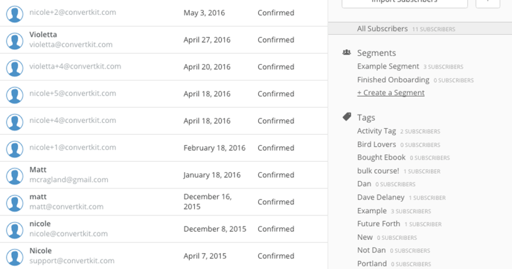 Email Segmenting
